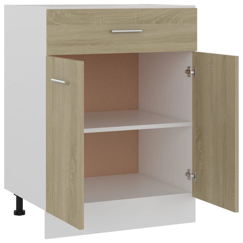 Schubunterschrank Sonoma-Eiche 60x46x81,5 cm Holzwerkstoff