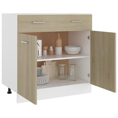 Schubunterschrank Sonoma-Eiche 80x46x81,5 cm Holzwerkstoff