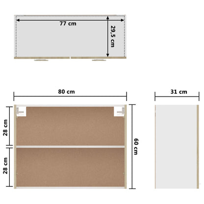 Hängeschrank Sonoma-Eiche 80x31x60 cm Holzwerkstoff