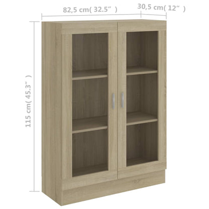 Vitrinenschrank Sonoma-Eiche 82,5x30,5x115 cm Holzwerkstoff