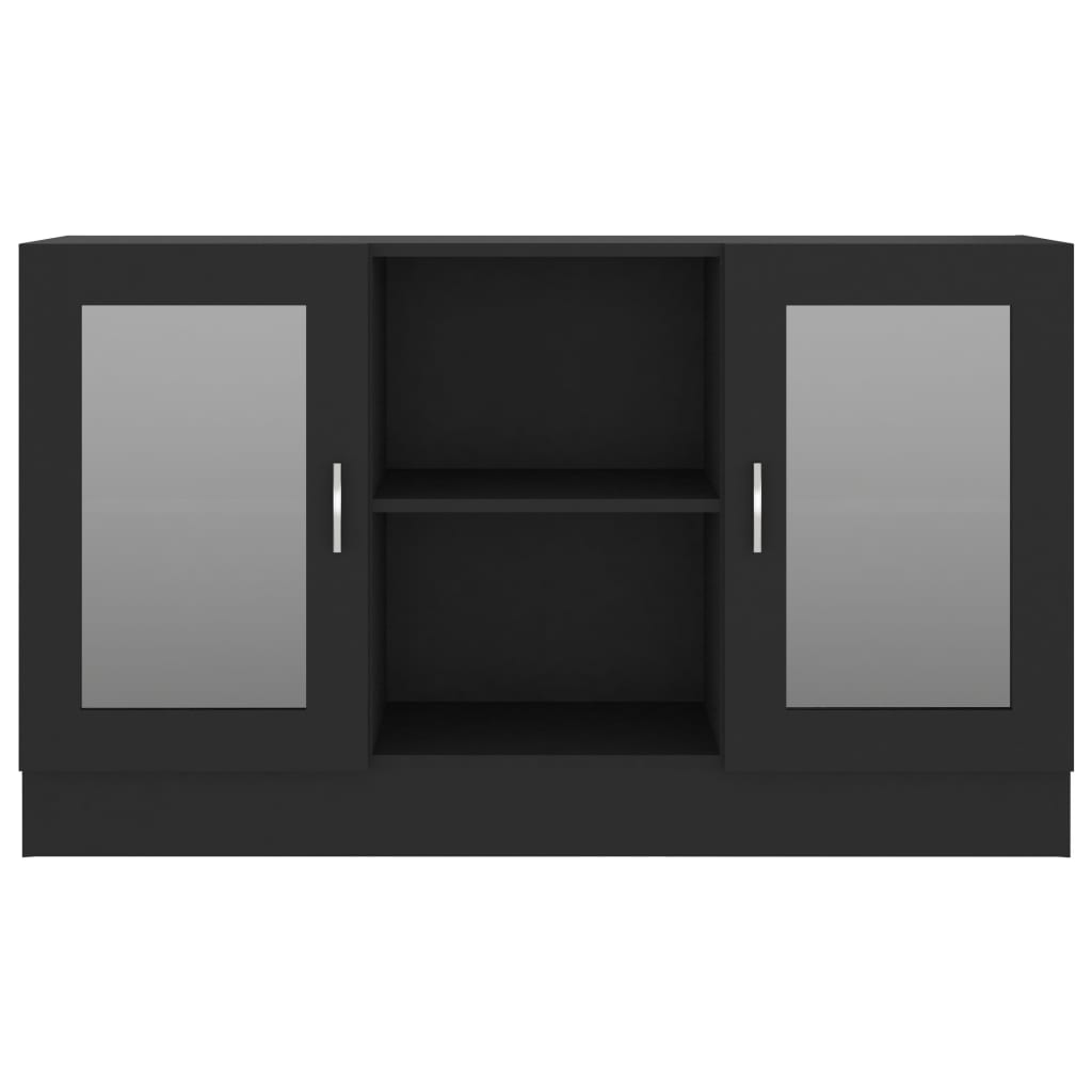 Vitrinenschrank Schwarz 120x30,5x70 cm Holzwerkstoff