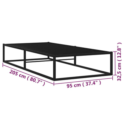 Bettgestell Schwarz Metall 90x200 cm