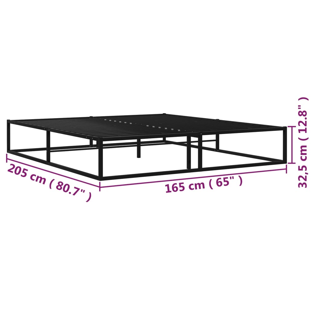 Bettgestell Schwarz Metall 160x200 cm