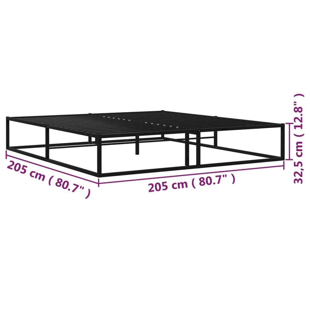 Bettgestell Schwarz Metall 200x200 cm