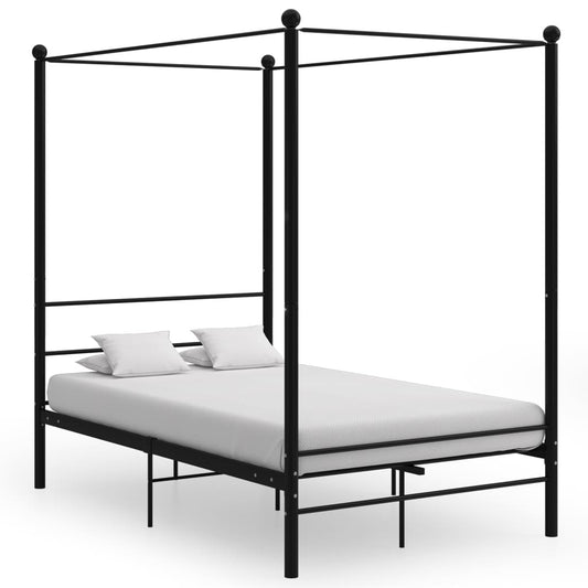 Himmelbett Schwarz Metall 140x200 cm