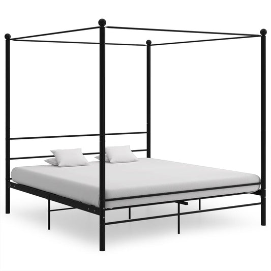 Himmelbett Schwarz Metall 180x200 cm