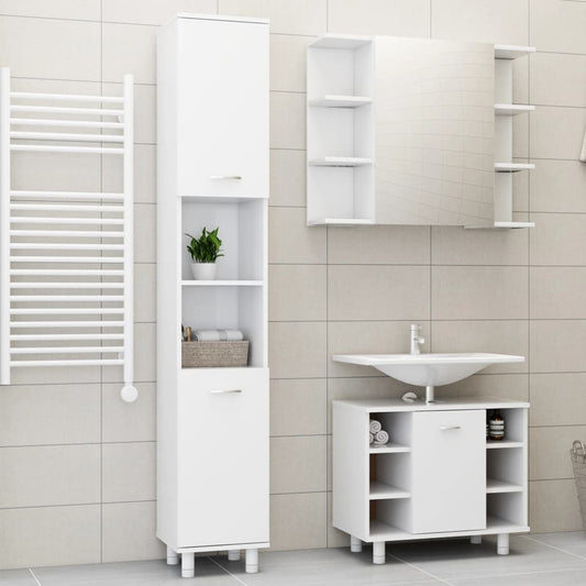 3-piece bathroom furniture set white wood material