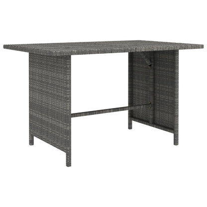 Garden Dining Table Grey 110x70x65 cm Poly Rattan