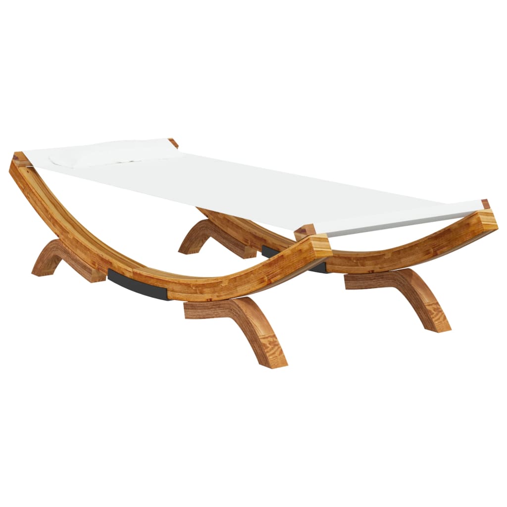 Sun lounger 100x188,5x44 cm bentwood solid cream