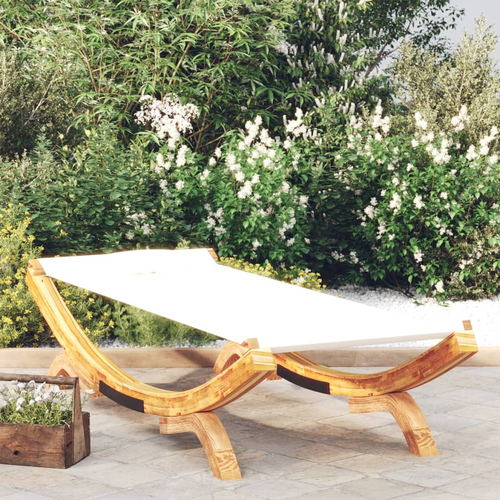 Sun lounger 100x188,5x44 cm bentwood solid cream