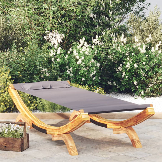 Sun lounger 100x188.5x44 cm bentwood solid anthracite