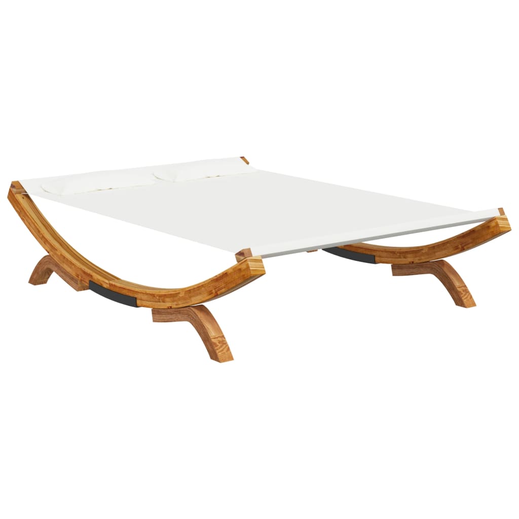 Sun lounger 165x188,5x46 cm bentwood solid cream