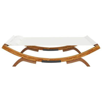 Sun lounger 165x188,5x46 cm bentwood solid cream