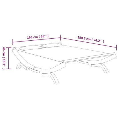 Sonnenliege 165x188,5x46 cm Bugholz Massiv Creme