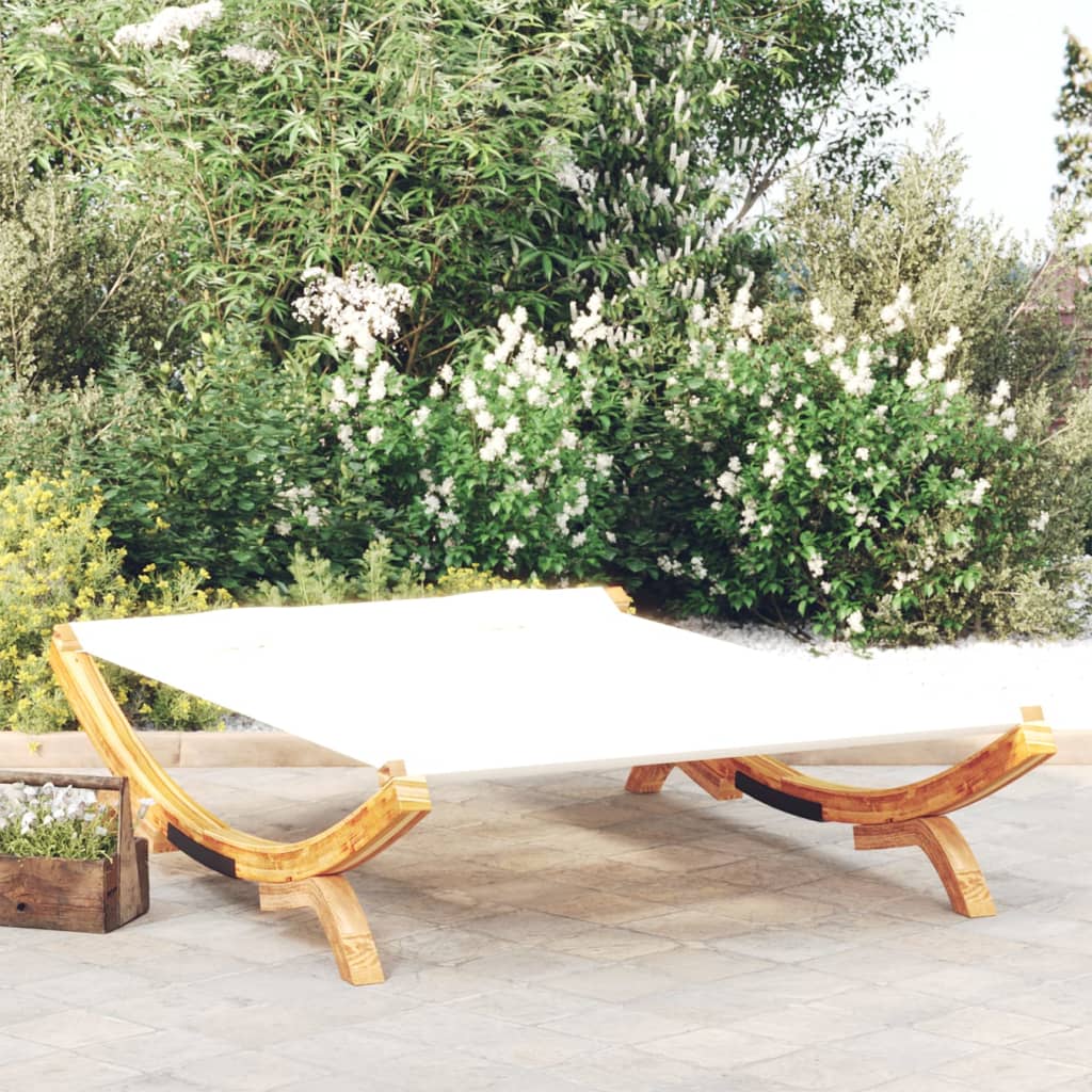 Sun lounger 165x188,5x46 cm bentwood solid cream