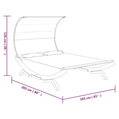 Sonnenliege mit Dach 165x203x126 cm Bugholz Massiv Anthrazit