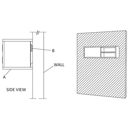 TV-Wandschrank 180x30x30 cm Teak Massivholz