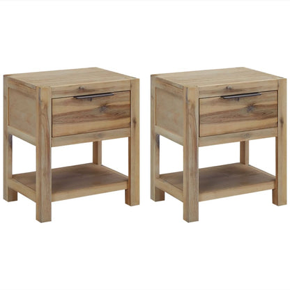 Bedside tables with drawers 2 pcs 40x30x48 cm acacia solid wood