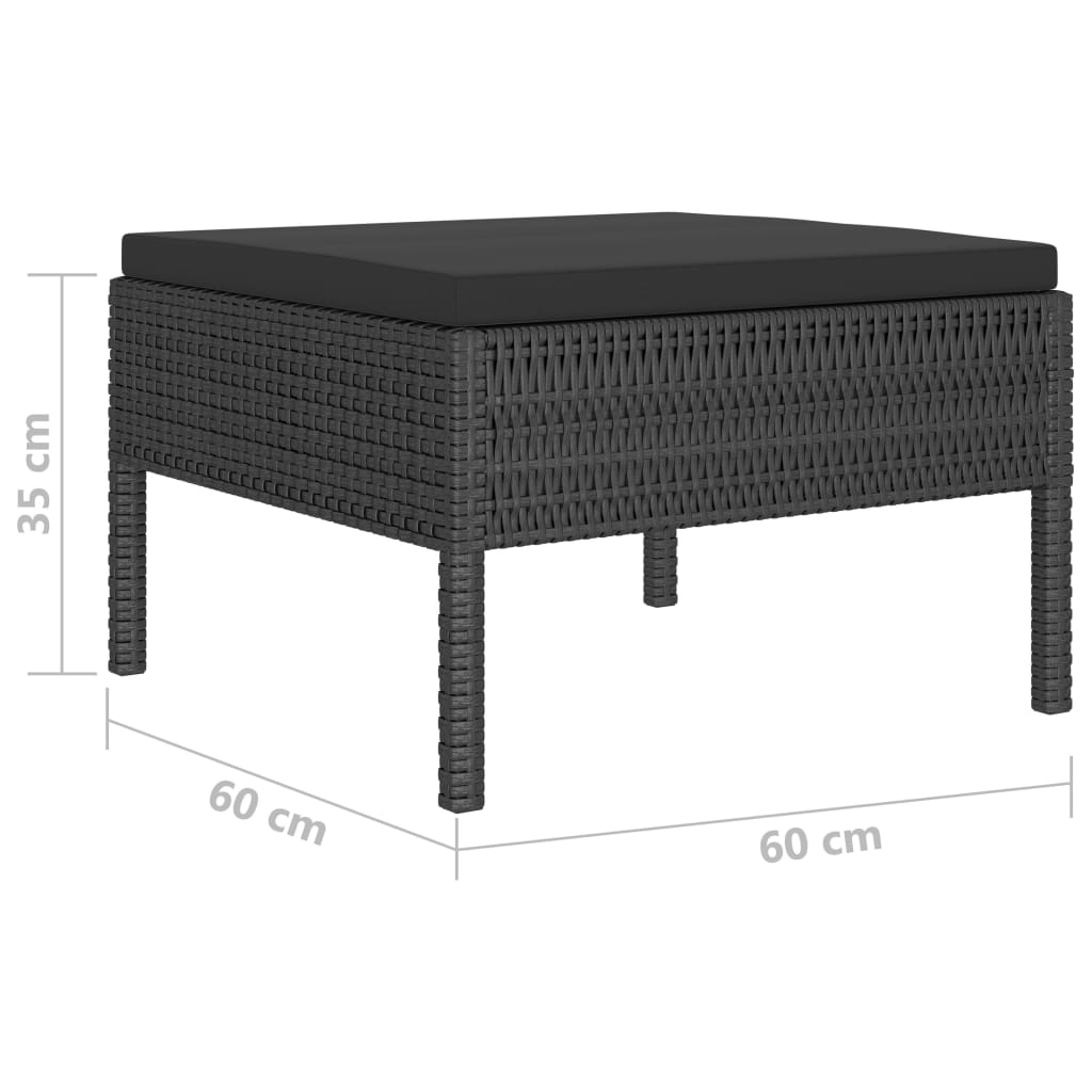 10-tlg. Garten-Lounge-Set mit Auflagen Poly Rattan Schwarz