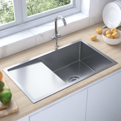 Handmade built-in sink made of stainless steel