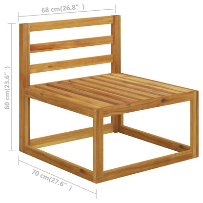 4-tlg. Garten-Lounge-Set mit Auflagen Creme Massivholz Akazie