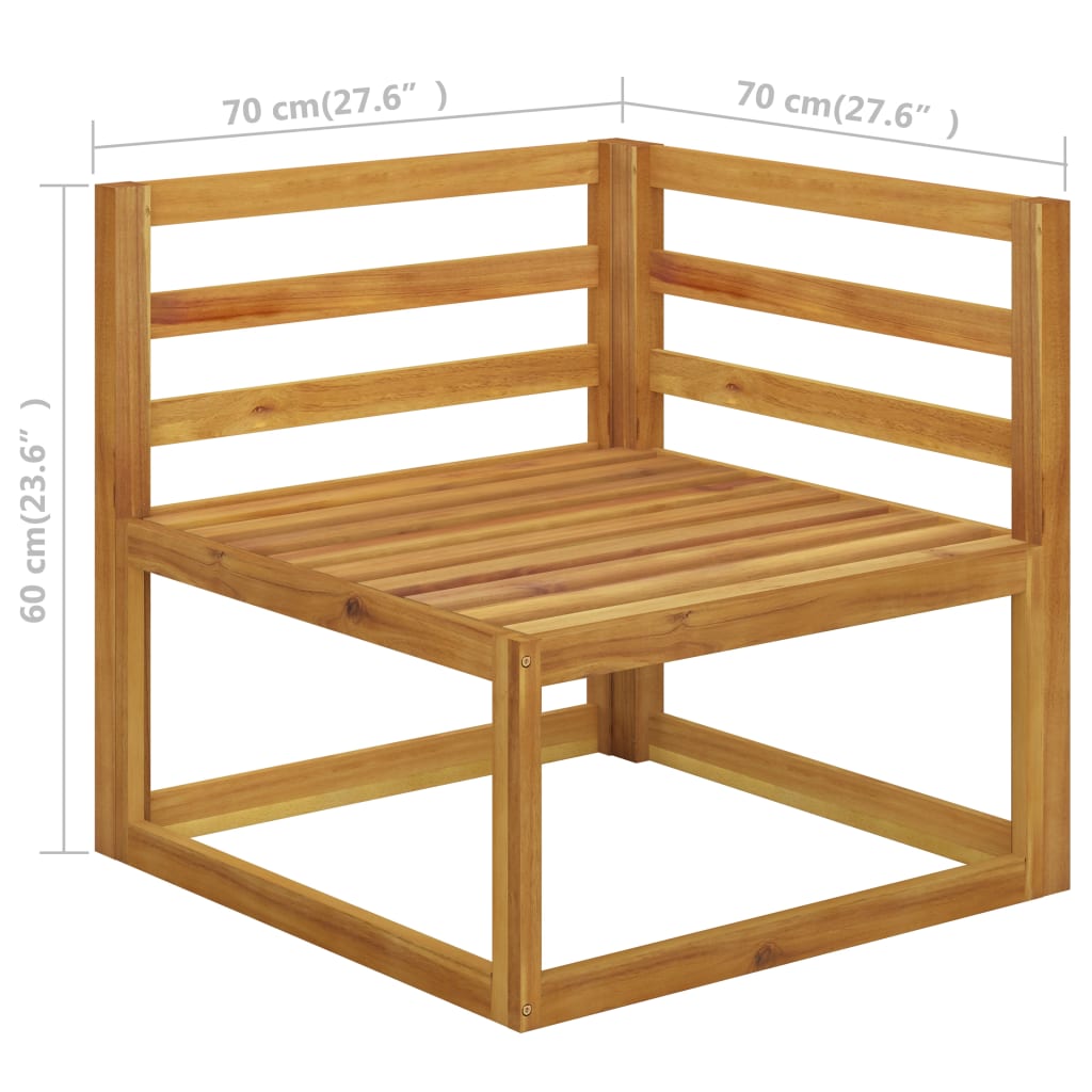 6-tlg. Garten-Lounge-Set mit Auflagen Creme Massivholz Akazie