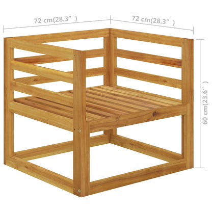 6-tlg. Garten-Lounge-Set mit Auflagen Creme Massivholz Akazie