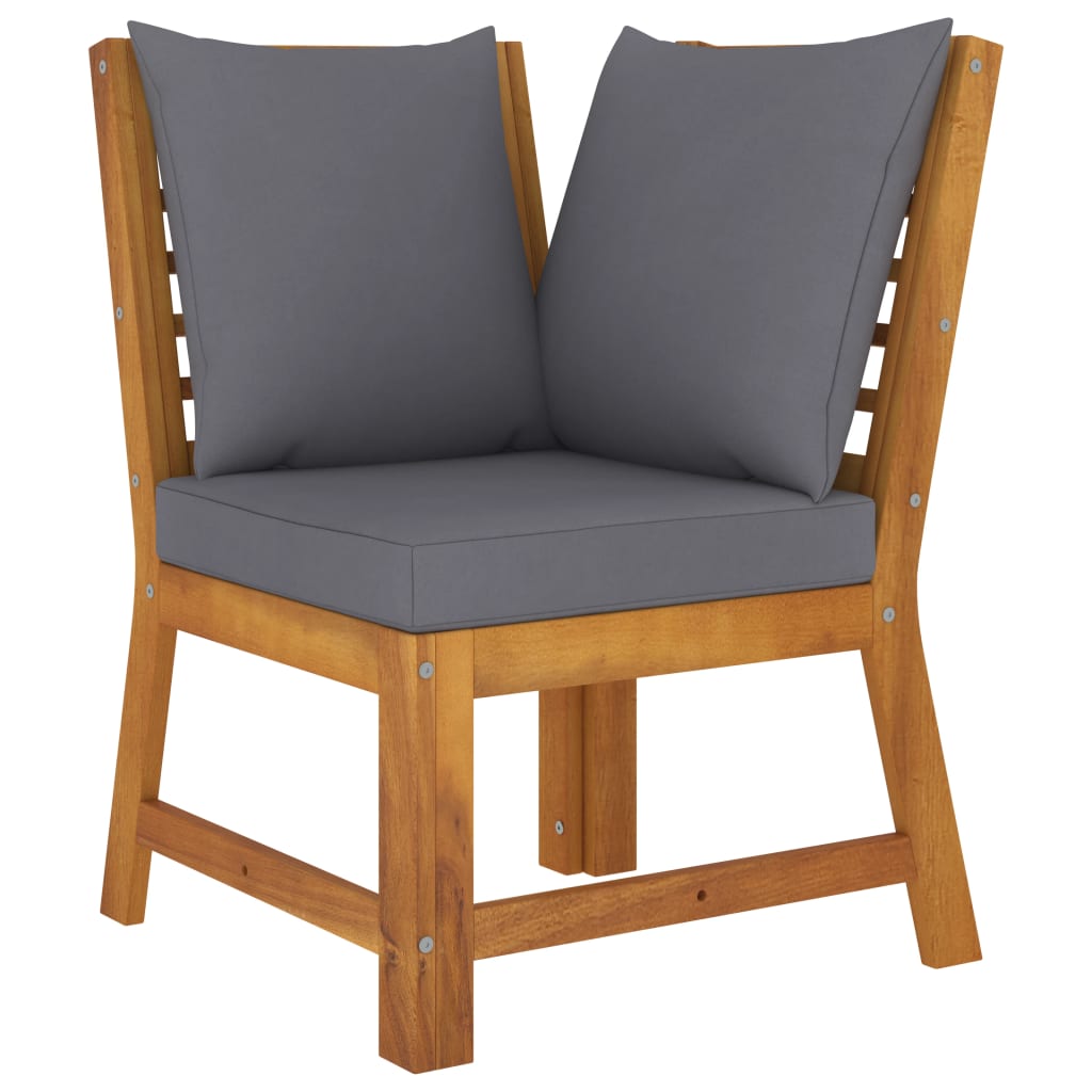 4-piece garden lounge set with cushions made of solid acacia wood