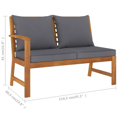 4-piece garden lounge set with cushions made of solid acacia wood