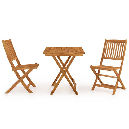 3-piece garden dining set, foldable, solid acacia wood