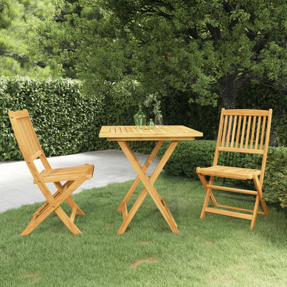 3-piece garden dining set, foldable, solid acacia wood