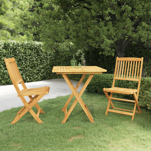 3-piece garden dining set, foldable, solid acacia wood