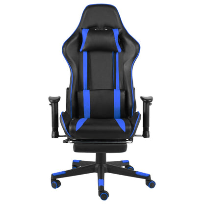 Gaming-Stuhl mit Fußstütze Drehbar Blau PVC