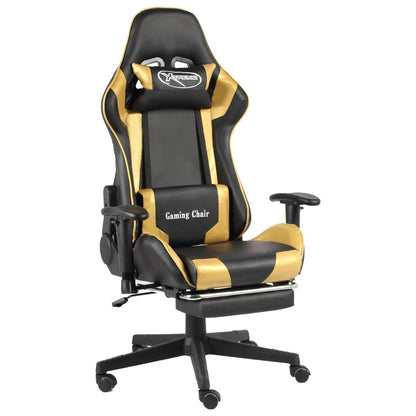 Gaming-Stuhl mit Fußstütze Drehbar Golden PVC