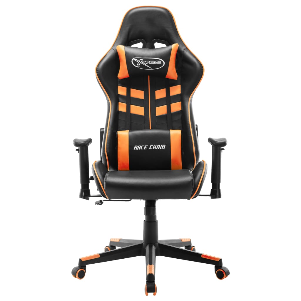 Gaming-Stuhl Schwarz und Orange Kunstleder