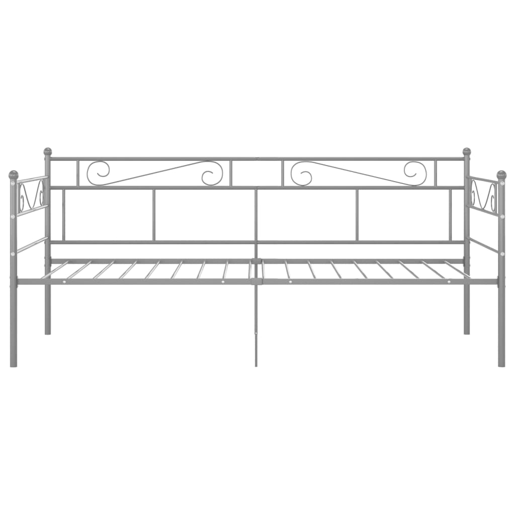 Schlafsofa Bettgestell Grau Metall 90x200 cm