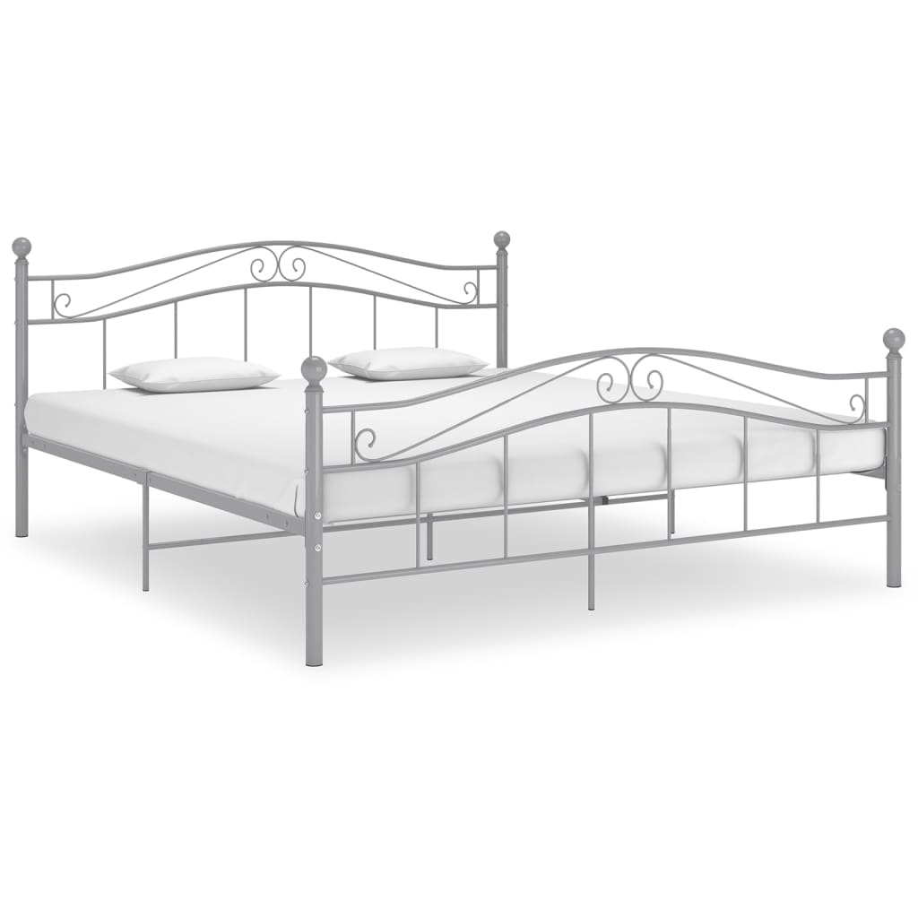 Bett Grau Metall 200x200 cm