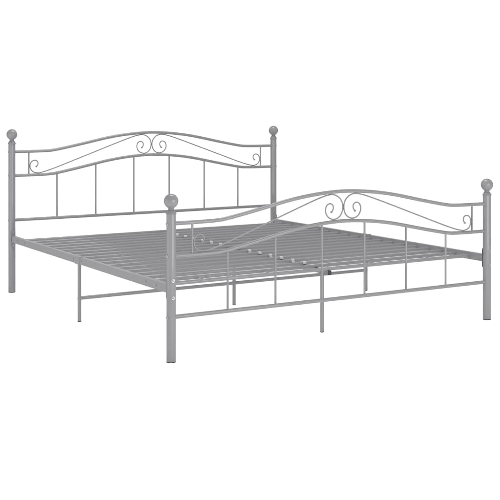 Bett Grau Metall 200x200 cm