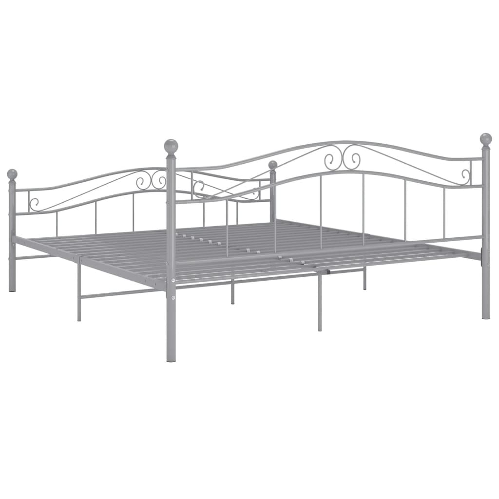 Bett Grau Metall 200x200 cm