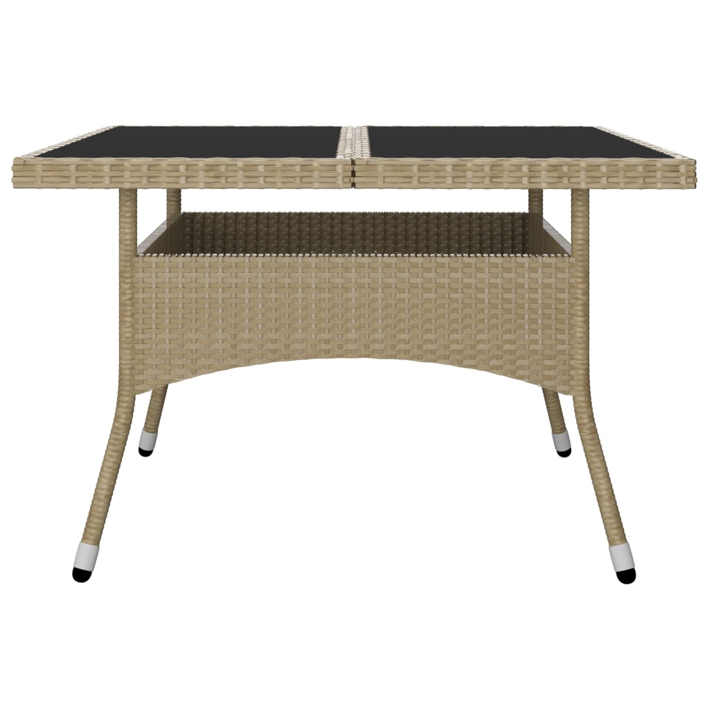 9-tlg. Garten-Essgruppe Poly Rattan und Glas Beige