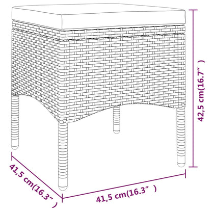 9-tlg. Garten-Essgruppe Poly Rattan Braun