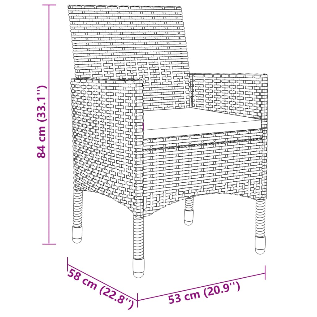 7-tlg. Garten-Essgruppe Poly Rattan und Hartglas Beige