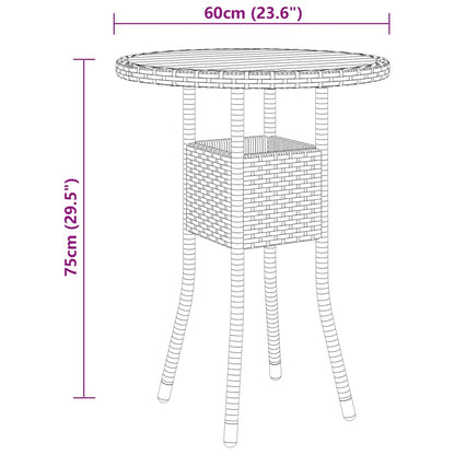 3-tlg. Garten-Essgruppe Poly Rattan Grau