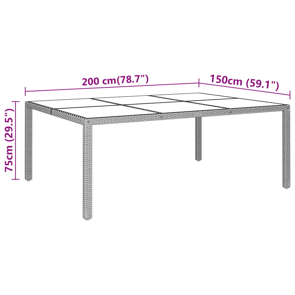 11-tlg. Garten-Essgruppe Poly Rattan Beige