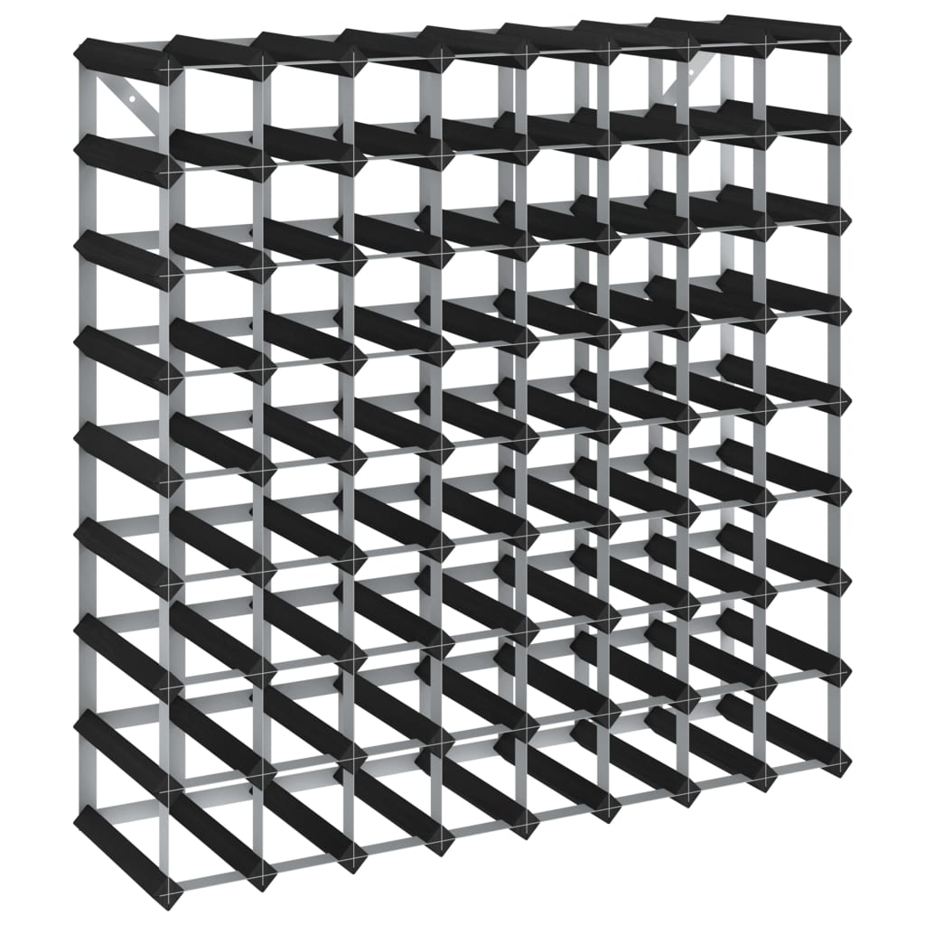 Wine rack for 72 bottles black solid pine