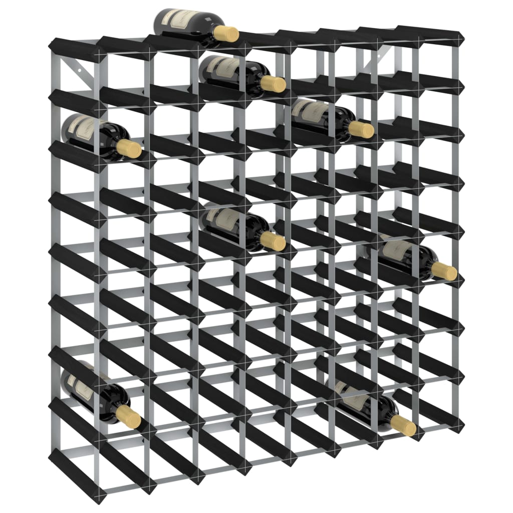 Wine rack for 72 bottles black solid pine