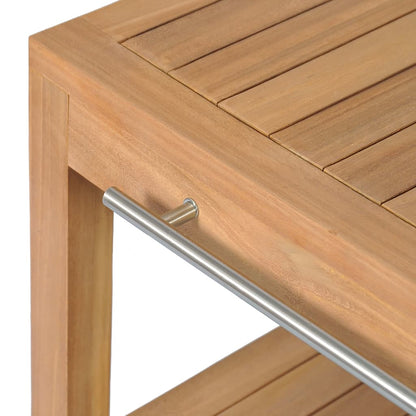 Waschtisch Massivholz Teak mit Waschbecken Marmor Creme