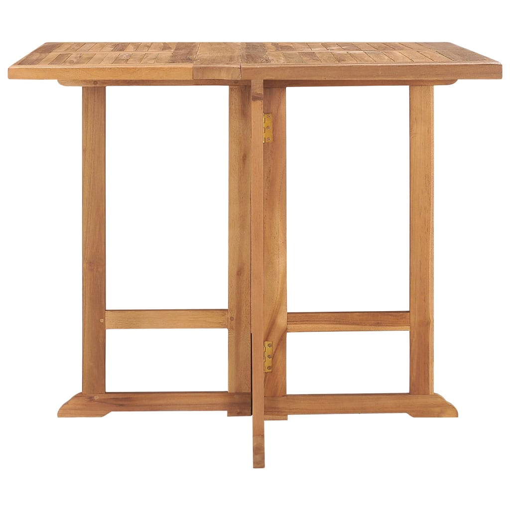 Klappbarer Garten-Esstisch 90x90x75 cm Massivholz Teak