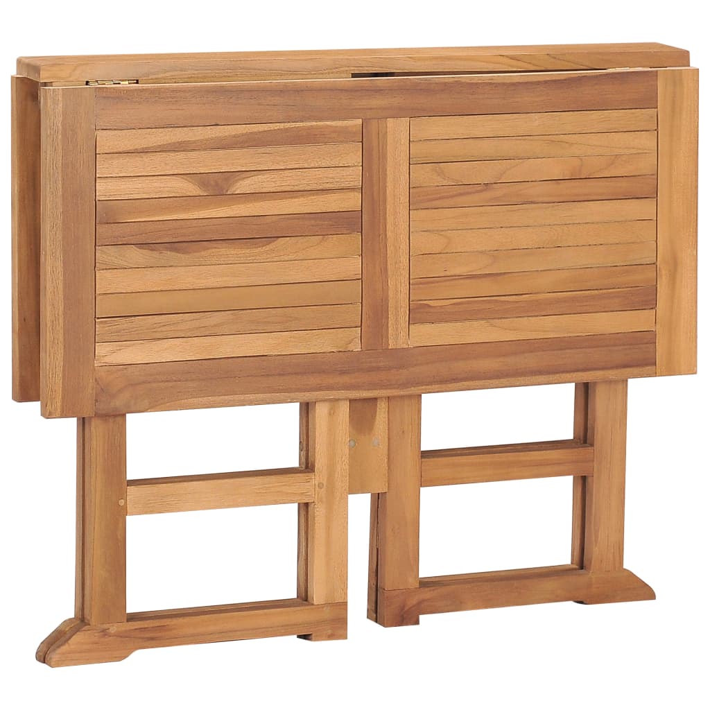 Klappbarer Garten-Esstisch 90x90x75 cm Massivholz Teak