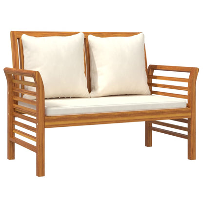 4-piece garden lounge set with cushions solid acacia wood